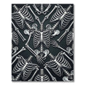 Gothic Monochrome Skeletal Anatomy Art Rug