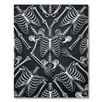 Gothic Monochrome Skeletal Anatomy Art Rug