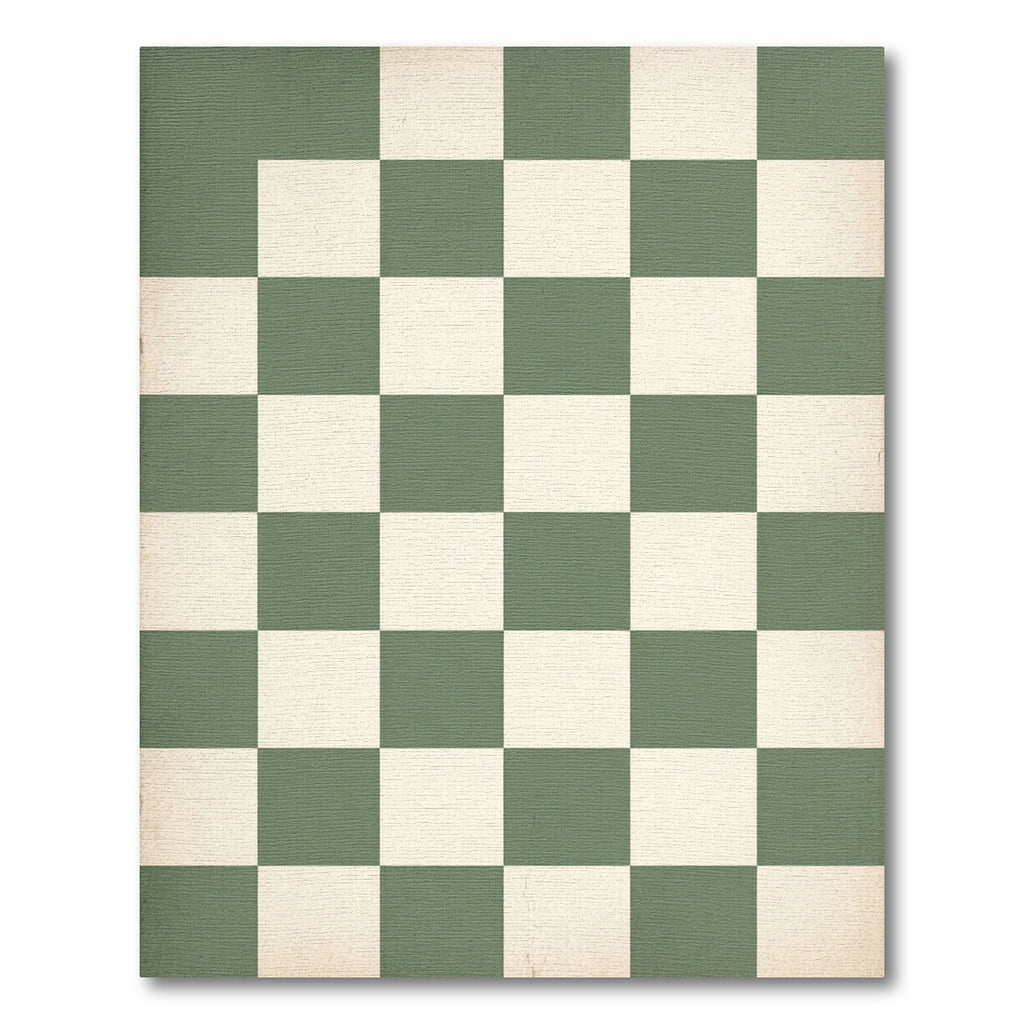 Sage and Cream Checkerboard Grid Rug