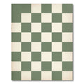 Sage and Cream Checkerboard Grid Rug