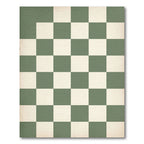 Sage and Cream Checkerboard Grid Rug