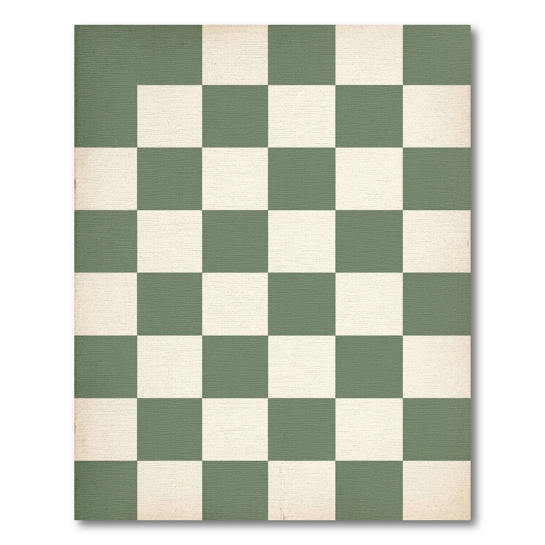 Sage and Cream Checkerboard Grid Rug
