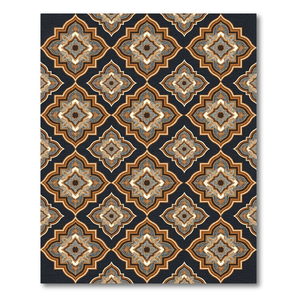 Archway Medallion Inlay Dark Rug
