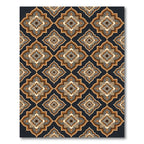 Archway Medallion Inlay Dark Rug