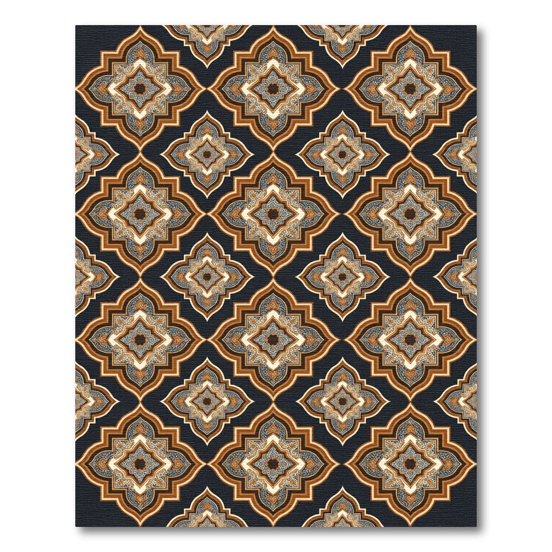 Archway Medallion Inlay Dark Rug