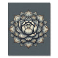 Elegant Silver Lotus Medallion Rug