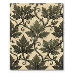 Antique Green Leafy Vine Scroll Rug