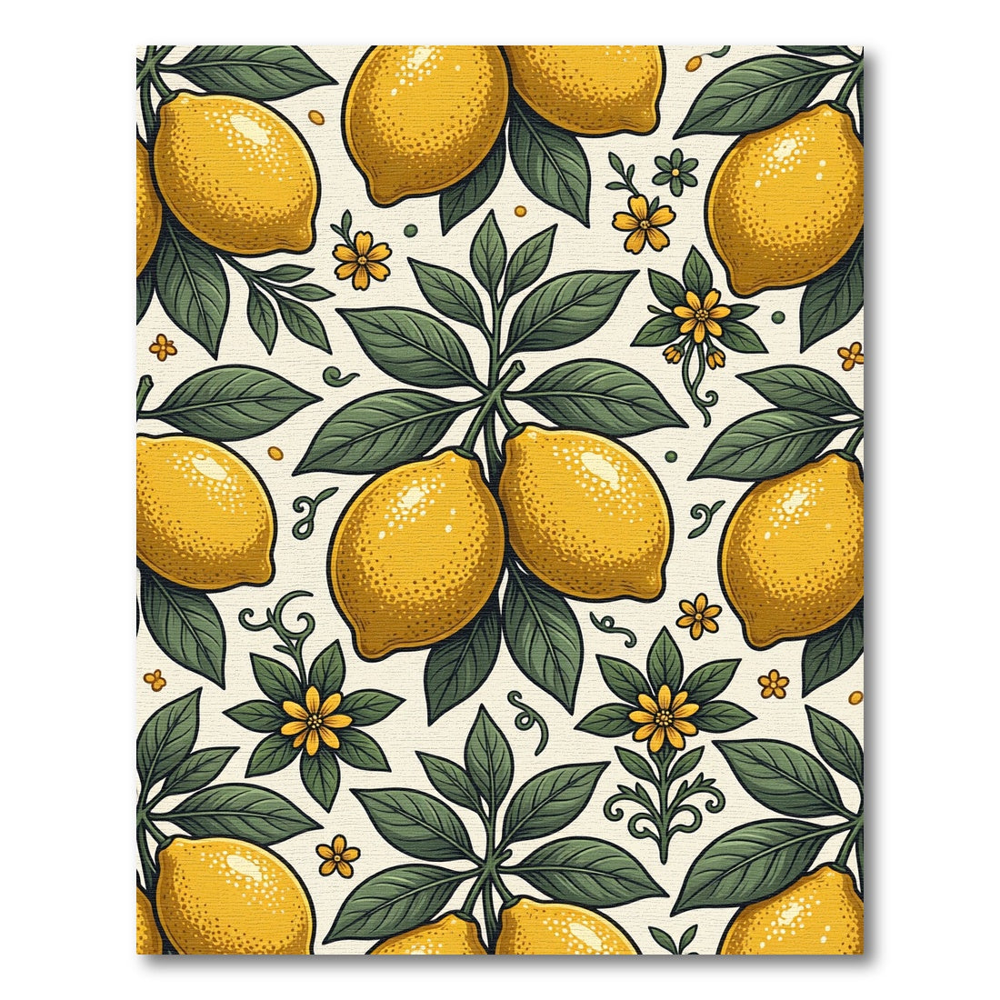 Vibrant Yellow Botanical Lemon Garden Rug