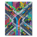 Vibrant Isometric City Construction Play Area Rug