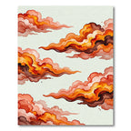 Ethereal Sunset Orange Abstract Cloud Wave Rug