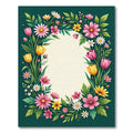 Vibrant Pink Yellow Floral Border Rug