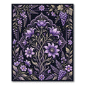 Elegant Purple Floral Botanical Garden Rug