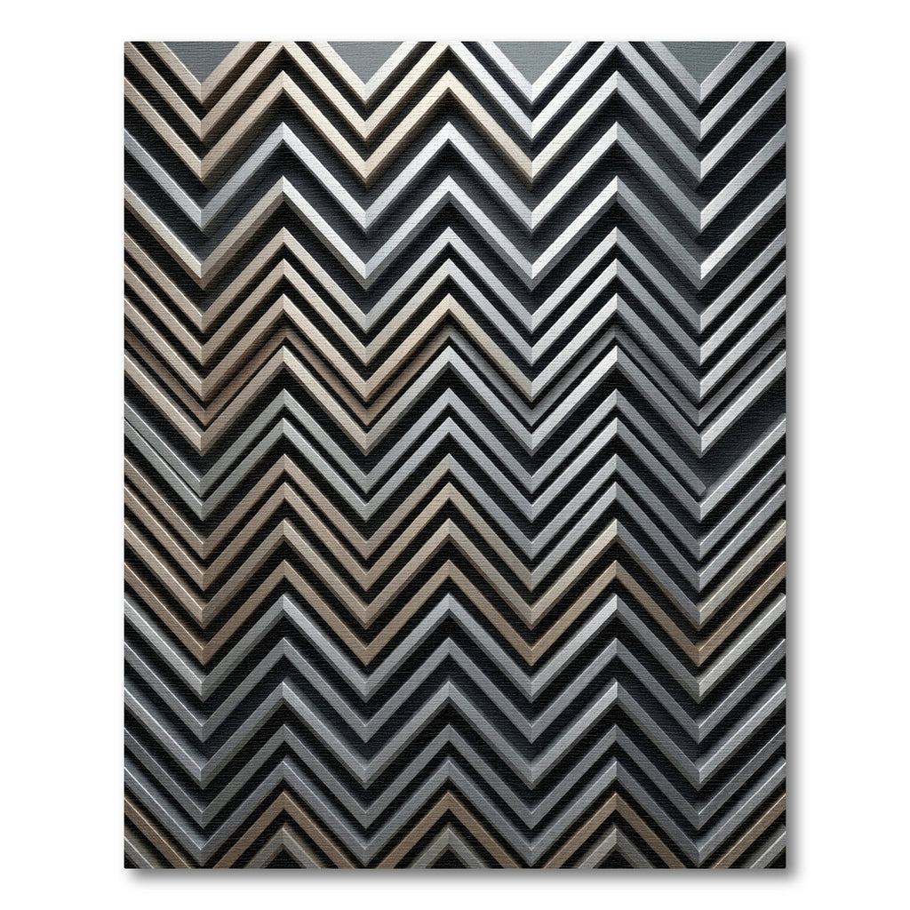 Textured Chevron Geometric Silver Gold Rug