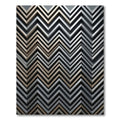 Textured Chevron Geometric Silver Gold Rug