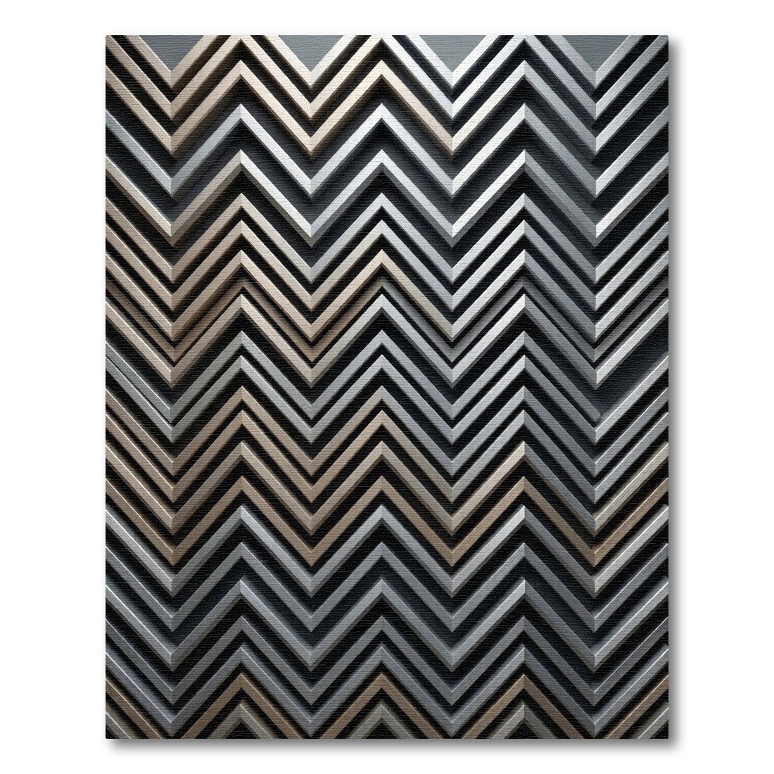 Textured Chevron Geometric Silver Gold Rug