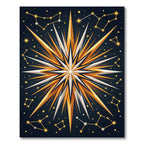 Golden Starburst Constellation Night Rug