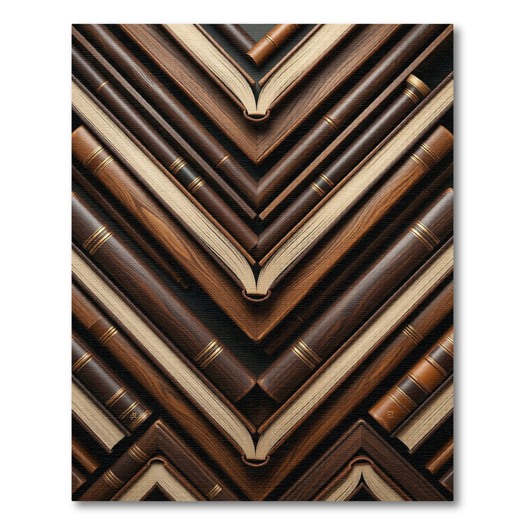 Dark Cocoa Wood Chevron Bound Books Rug