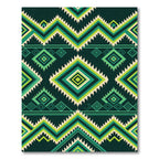 Emerald Green Geometric Diamond Rug