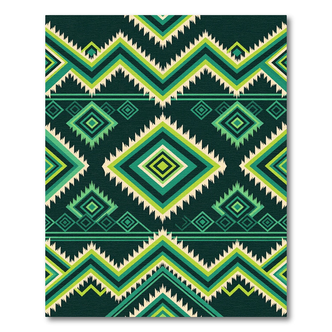 Emerald Green Geometric Diamond Rug