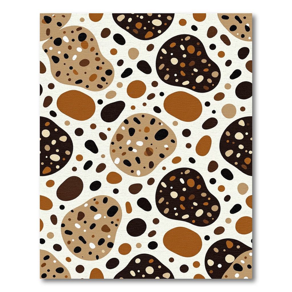 Speckled Brown Amorphous Organic Shapes Rug