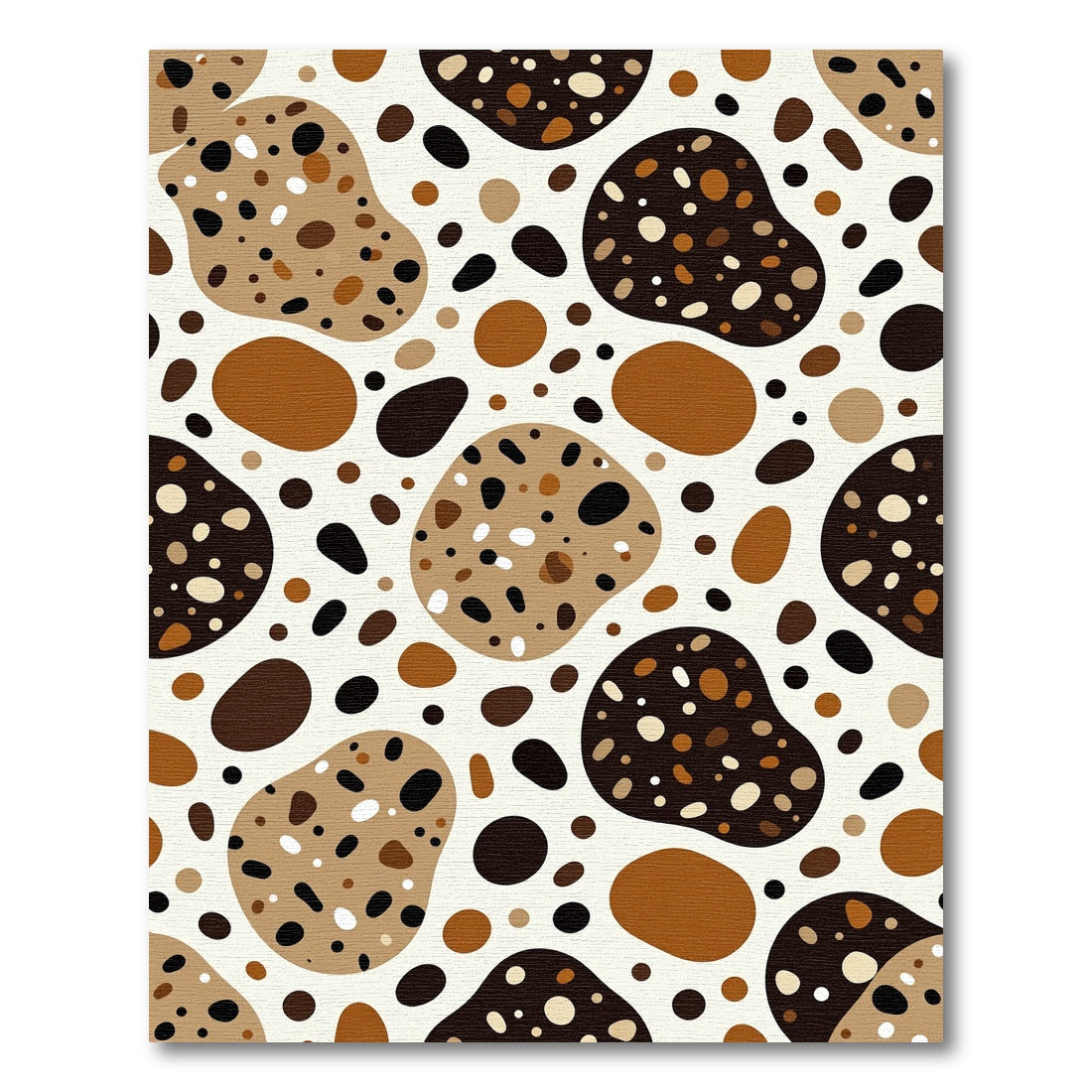 Speckled Brown Amorphous Organic Shapes Rug