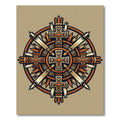 Bronze Orange Cross Sunburst Mandala Rug
