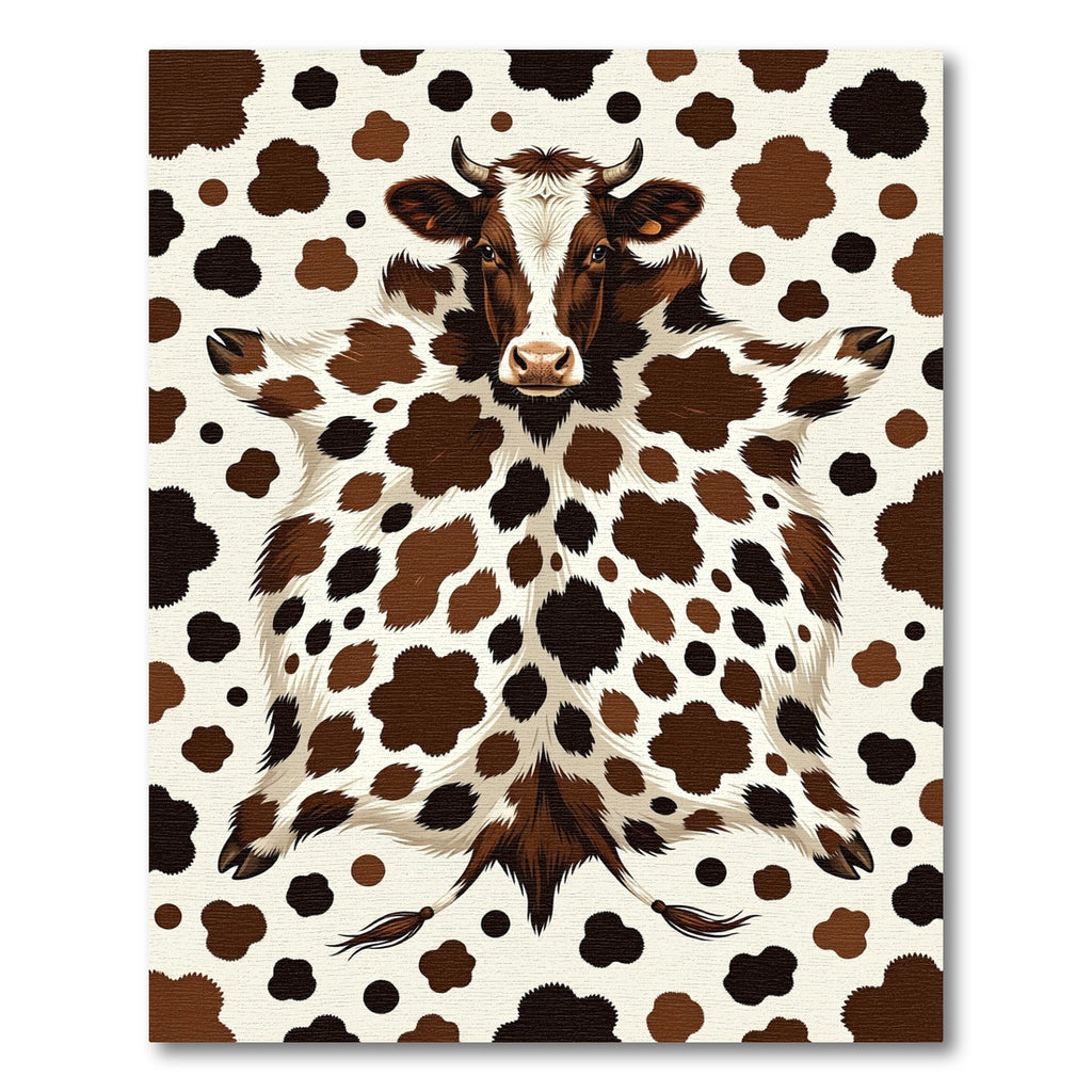 Brown and White Spotted Highland Cow Rug
