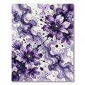 Watercolor Purple Floral Abstract Swirl Rug
