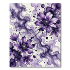 Watercolor Purple Floral Abstract Swirl Rug