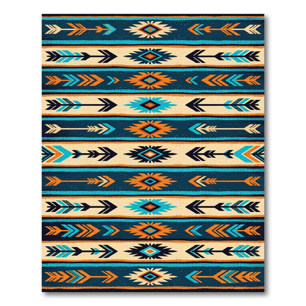 Vibrant Southwestern Geometric Arrow Textured Rug