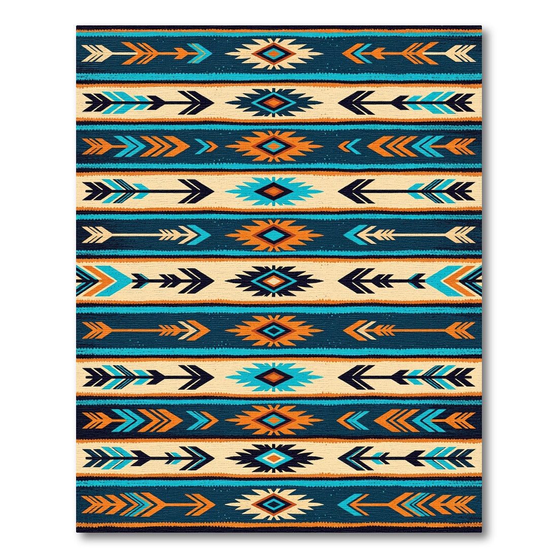 Vibrant Southwestern Geometric Arrow Textured Rug