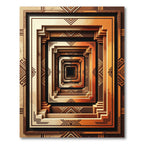 Art Deco Bronze Geometric Hallway Rug