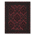 Gothic Crimson Black Ornate Damask Rug