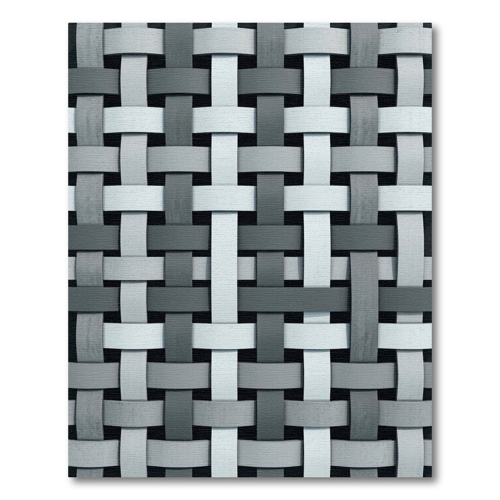 Minimalist Gray Woven Lattice Rug