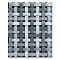 Minimalist Gray Woven Lattice Rug