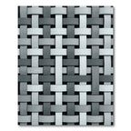 Minimalist Gray Woven Lattice Rug