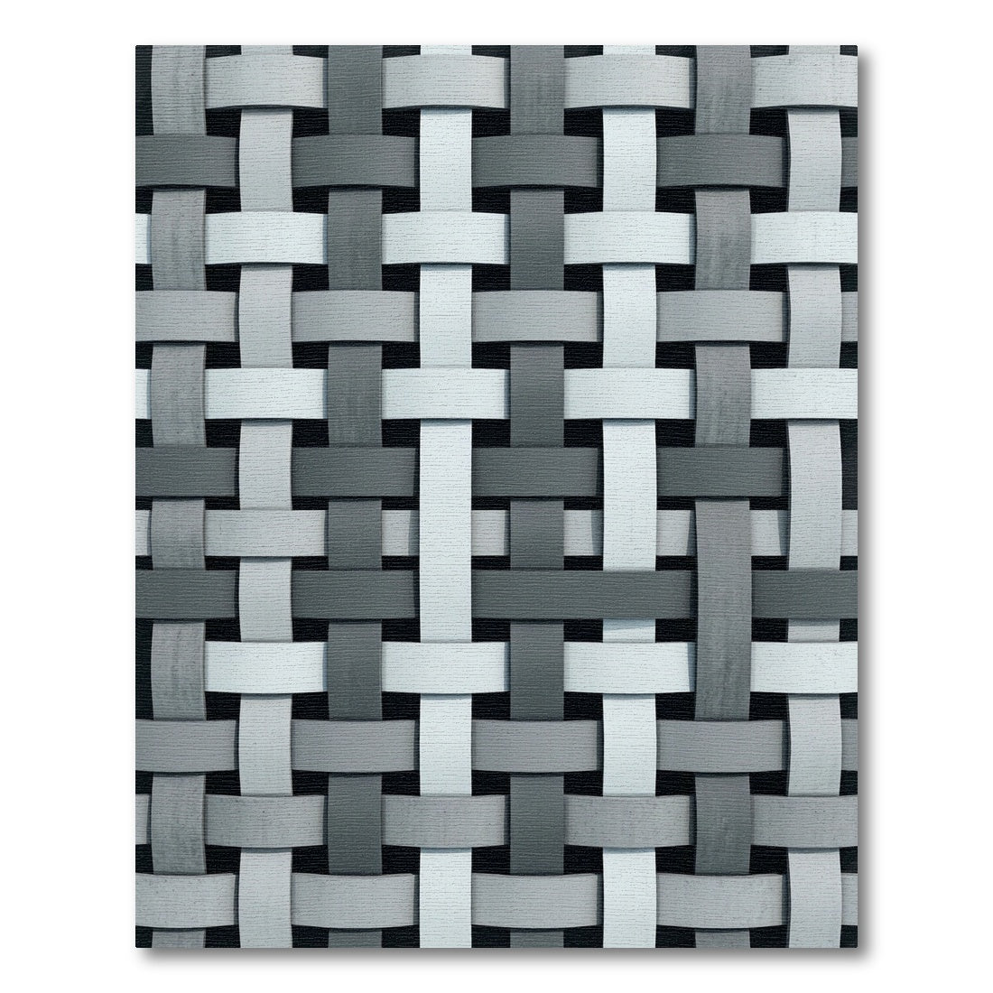 Minimalist Gray Woven Lattice Rug