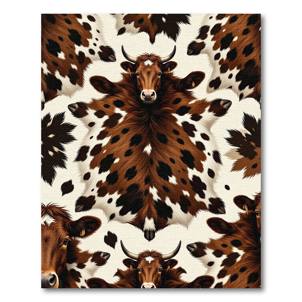 Rustic Brown Speckled Cowhide Farmhouse Rug