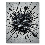 Monochrome Liquid Ink Splash Abstract Rug