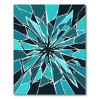 Abstract Teal Shards Geometric Radiance Rug