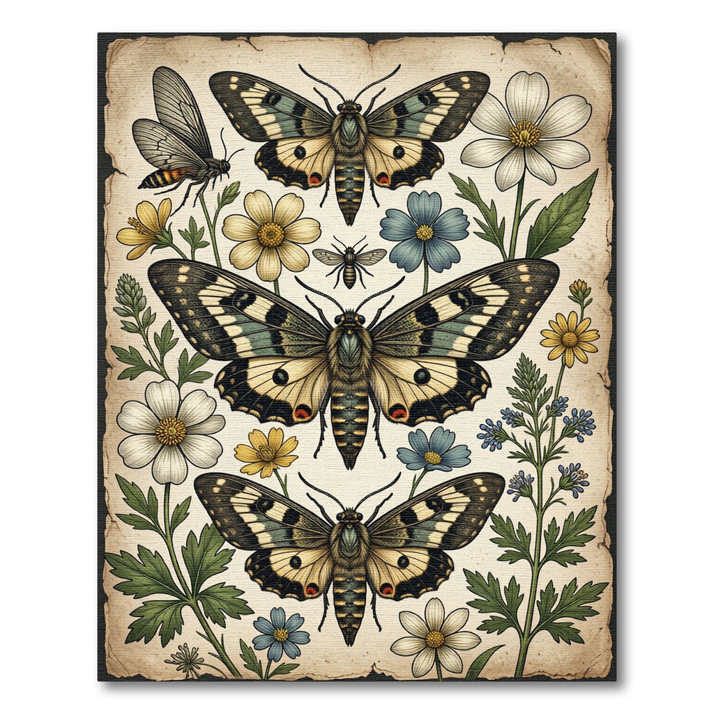 Whimsical Muted Floral Butterfly Garden Rug