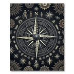 Celestial Golden Compass Ancient Astral Rug