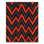Bold Red Gray Zigzag Pattern Rug
