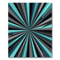Modern Teal Black Gray Radiating Ray Rug