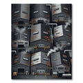 Industrial Steel Warehouse Grid Rug