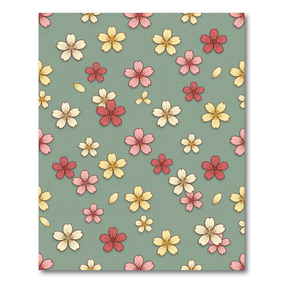 Pink Yellow Floral Scatter Rug