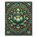 Jade Lotus Gold Ornamental Mandala Rug