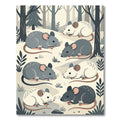 Whimsical Forest Mouse Woodland Illustration Rug