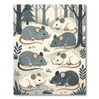 Whimsical Forest Mouse Woodland Illustration Rug