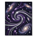 Cosmic Purple Galaxy Swirl Celestial Rug